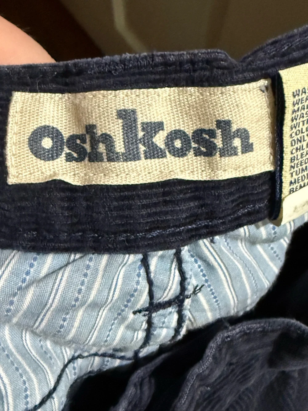 Boys Navy Blue Oshkosh Corduroy Pants Size 16 Vintage Fall Winter
